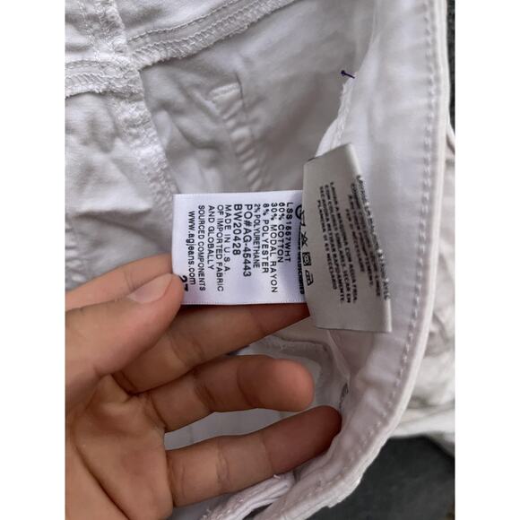 AG Adriano Goldschmied Jeans Womens 27 White The Prima Crop Cigarette Raw Hem - Picture 11 of 11